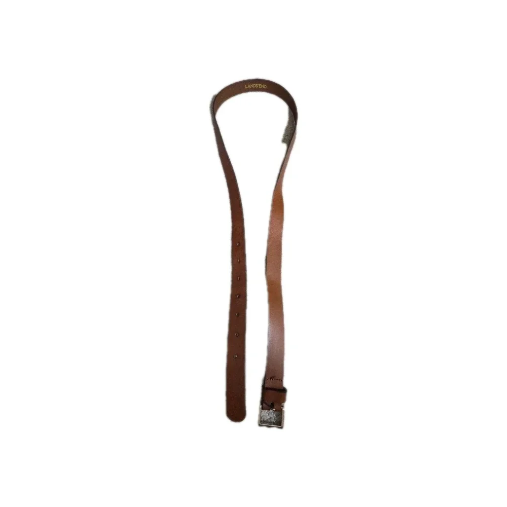 Lands' End Men's Leather Belt Brown Size 38-41, 1X  Preppy Classic